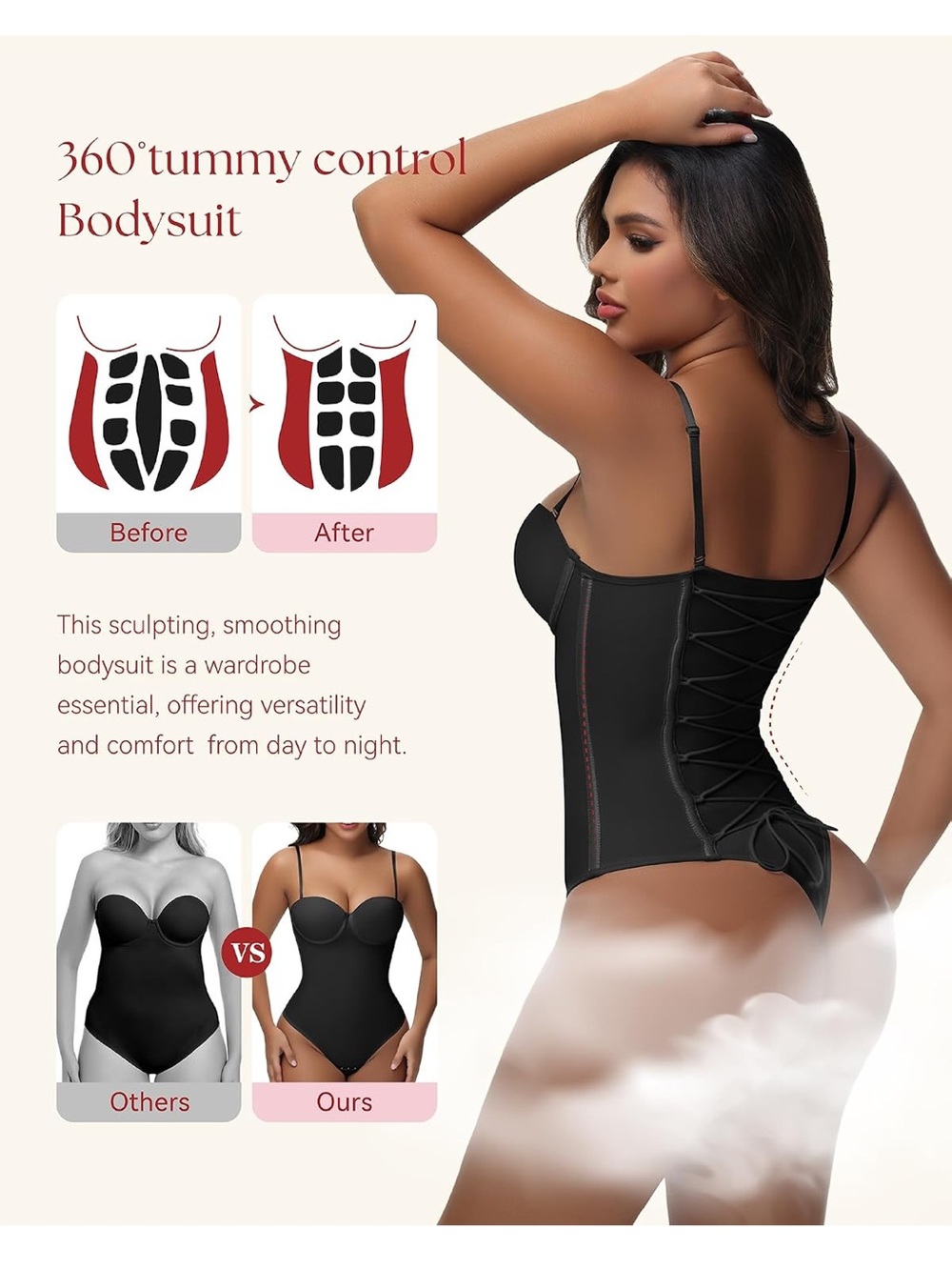 SHAPSHE Strapless Shapewear Corset Bodysuit Top Going Out Outfits M. 582/bb13-1 - Picture 5 of 9